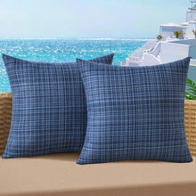 Load image into Gallery viewer, JELLYMONI Outdoor Waterproof Pillow Covers - 2 Pack Woven Farmhouse Throw Pillowcases, Decorative Throw Pillow Covers for Courtyard Garden Terrace Cafe