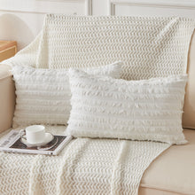 Load image into Gallery viewer, JELLYMONI Pack of 2 Linen Cotton Couch Throw Pillow Covers, Couch Pillow Covers with Fringe Design Cushion Covers for Couch