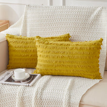 Load image into Gallery viewer, JELLYMONI Pack of 2 Linen Cotton Couch Throw Pillow Covers, Couch Pillow Covers with Fringe Design Cushion Covers for Couch