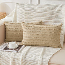 Load image into Gallery viewer, JELLYMONI Pack of 2 Linen Cotton Couch Throw Pillow Covers, Couch Pillow Covers with Fringe Design Cushion Covers for Couch