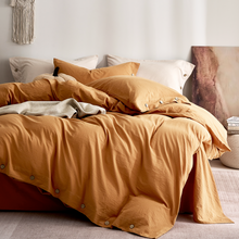 Load image into Gallery viewer, JELLYMONI 100% Washed Cotton Duvet Cover Twin/Full/Queen/King – Soft, Breathable Linen-Look Bedding with Natural Wrinkle Texture, Button Closure, 3-Piece Set Breathe Easy in Bedroom Comfort