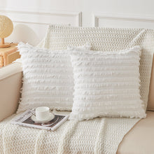 Load image into Gallery viewer, JELLYMONI Pack of 2 Linen Cotton Couch Throw Pillow Covers, Couch Pillow Covers with Fringe Design Cushion Covers for Couch