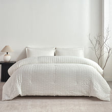 Load image into Gallery viewer, JELLYMONI Seersucker Comforter Set, 7 Pieces Fluffy Bedding, All Season Lightweight Bedding Sets