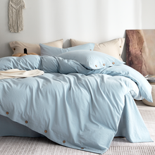 Load image into Gallery viewer, JELLYMONI 100% Washed Cotton Duvet Cover Twin/Full/Queen/King – Soft, Breathable Linen-Look Bedding with Natural Wrinkle Texture, Button Closure, 3-Piece Set Breathe Easy in Bedroom Comfort