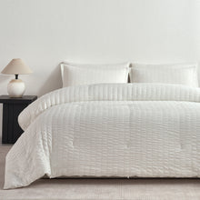 Load image into Gallery viewer, JELLYMONI Seersucker Comforter Set, 7 Pieces Fluffy Bedding, All Season Lightweight Bedding Sets