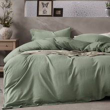 Load image into Gallery viewer, JELLYMONI 100% Washed Cotton Duvet Cover Twin/Full/Queen/King – Soft, Breathable Linen-Look Bedding with Natural Wrinkle Texture, Button Closure, 3-Piece Set Breathe Easy in Bedroom Comfort