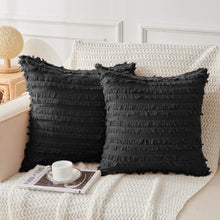 Load image into Gallery viewer, JELLYMONI Pack of 2 Linen Cotton Couch Throw Pillow Covers, Couch Pillow Covers with Fringe Design Cushion Covers for Couch