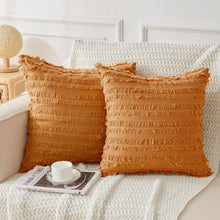 Load image into Gallery viewer, JELLYMONI Pack of 2 Linen Cotton Couch Throw Pillow Covers, Couch Pillow Covers with Fringe Design Cushion Covers for Couch