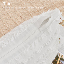 Load image into Gallery viewer, JELLYMONI Pack of 2 Linen Cotton Couch Throw Pillow Covers, Couch Pillow Covers with Fringe Design Cushion Covers for Couch