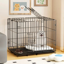 Load image into Gallery viewer, Foldable Black Dog Crate – Heavy Duty Metal Kennel for Pets