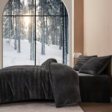 Load image into Gallery viewer, JELLYMONI Faux Fur Striped Duvet Cover Set