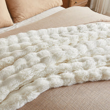 Load image into Gallery viewer, JELLYMONI Faux Fur Throw Blanket, Fuzzy Cozy Plush Bubble Bed Throw Blanket