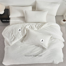Load image into Gallery viewer, JELLYMONI Seersucker Comforter Set, 7 Pieces Fluffy Bedding, All Season Lightweight Bedding Sets