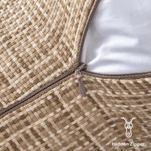 Load image into Gallery viewer, JELLYMONI Outdoor Waterproof Pillow Covers - 2 Pack Woven Farmhouse Throw Pillowcases, Decorative Throw Pillow Covers for Courtyard Garden Terrace Cafe