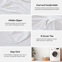 Load image into Gallery viewer, JELLYMONI Cooling Duvet Cover - Eucalyptus Lyocell Cotton Silky and Breathable Comforter Cover Set, Hypoallergenic and Moisture Wicking Summer Bedding for Hot Sleeper