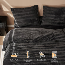 Load image into Gallery viewer, JELLYMONI Faux Fur Striped Duvet Cover Set