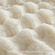 Load image into Gallery viewer, JELLYMONI Faux Fur Throw Blanket, Fuzzy Cozy Plush Bubble Bed Throw Blanket