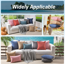 Load image into Gallery viewer, JELLYMONI Outdoor Waterproof Pillow Covers - 2 Pack Woven Farmhouse Throw Pillowcases, Decorative Throw Pillow Covers for Courtyard Garden Terrace Cafe