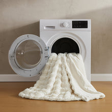 Load image into Gallery viewer, JELLYMONI Faux Fur Throw Blanket, Fuzzy Cozy Plush Bubble Bed Throw Blanket