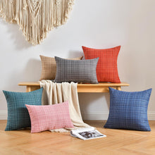 Load image into Gallery viewer, JELLYMONI Outdoor Waterproof Pillow Covers - 2 Pack Woven Farmhouse Throw Pillowcases, Decorative Throw Pillow Covers for Courtyard Garden Terrace Cafe