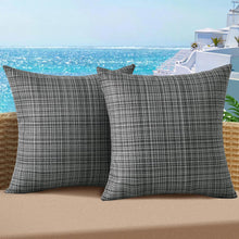 Load image into Gallery viewer, JELLYMONI Outdoor Waterproof Pillow Covers - 2 Pack Woven Farmhouse Throw Pillowcases, Decorative Throw Pillow Covers for Courtyard Garden Terrace Cafe