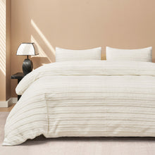 Load image into Gallery viewer, JELLYMONI Faux Fur Striped Duvet Cover Set