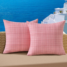 Load image into Gallery viewer, JELLYMONI Outdoor Waterproof Pillow Covers - 2 Pack Woven Farmhouse Throw Pillowcases, Decorative Throw Pillow Covers for Courtyard Garden Terrace Cafe