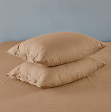 Load image into Gallery viewer, Washed Cotton Duvet Cover Set Rust with Button Closure - JELLYMONI
