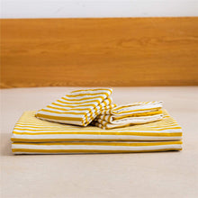 Load image into Gallery viewer, Natural Cotton Yellow Striped Duvet Cover Sets - JELLYMONI