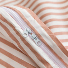 Load image into Gallery viewer, Natural Cotton Pink Striped Duvet Cover Sets - JELLYMONI