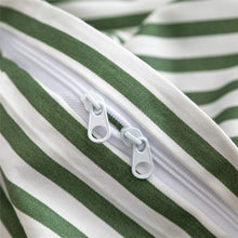 Load image into Gallery viewer, Natural Cotton Green Striped Duvet Cover Sets - JELLYMONI