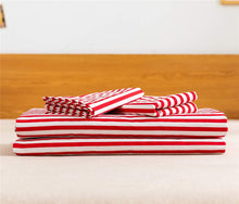 Load image into Gallery viewer, Natural Cotton Red Striped Duvet Cover Sets - JELLYMONI