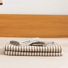 Load image into Gallery viewer, Natural Cotton Khaki Striped Duvet Cover Sets - JELLYMONI
