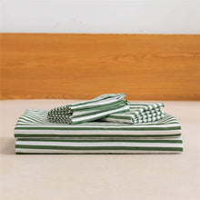 Load image into Gallery viewer, Natural Cotton Green Striped Duvet Cover Sets - JELLYMONI