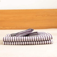 Load image into Gallery viewer, Natural Cotton Purple Striped Duvet Cover Sets - JELLYMONI