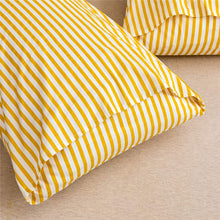 Load image into Gallery viewer, Natural Cotton Yellow Striped Duvet Cover Sets - JELLYMONI