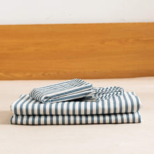 Load image into Gallery viewer, Natural Cotton Grayish Blue Striped Duvet Cover Sets - JELLYMONI