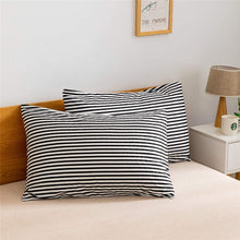 Load image into Gallery viewer, Natural Cotton Black Striped Duvet Cover Sets - JELLYMONI