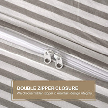 Load image into Gallery viewer, Natural Cotton Grey Striped Duvet Cover Sets - JELLYMONI
