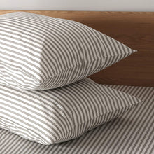 Load image into Gallery viewer, Natural Cotton Grey Striped Duvet Cover Sets - JELLYMONI