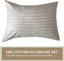 Load image into Gallery viewer, Natural Cotton Grey Striped Duvet Cover Sets - JELLYMONI