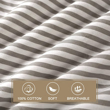 Load image into Gallery viewer, Natural Cotton Grey Striped Duvet Cover Sets - JELLYMONI