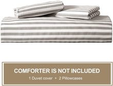 Load image into Gallery viewer, Natural Cotton Grey Striped Duvet Cover Sets - JELLYMONI
