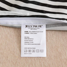 Load image into Gallery viewer, Natural Cotton Black Striped Duvet Cover Sets - JELLYMONI