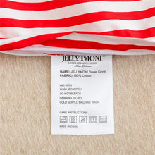 Load image into Gallery viewer, Natural Cotton Red Striped Duvet Cover Sets - JELLYMONI