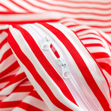 Load image into Gallery viewer, Natural Cotton Red Striped Duvet Cover Sets - JELLYMONI