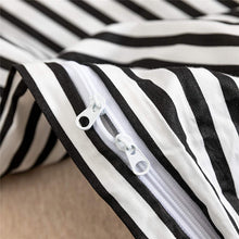 Load image into Gallery viewer, Natural Cotton Black Striped Duvet Cover Sets - JELLYMONI