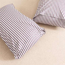Load image into Gallery viewer, Natural Cotton Purple Striped Duvet Cover Sets - JELLYMONI