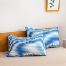 Load image into Gallery viewer, Natural Cotton Blue Striped Duvet Cover Sets - JELLYMONI