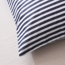 Load image into Gallery viewer, Natural Cotton Navy Blue Striped Duvet Cover Sets - JELLYMONI